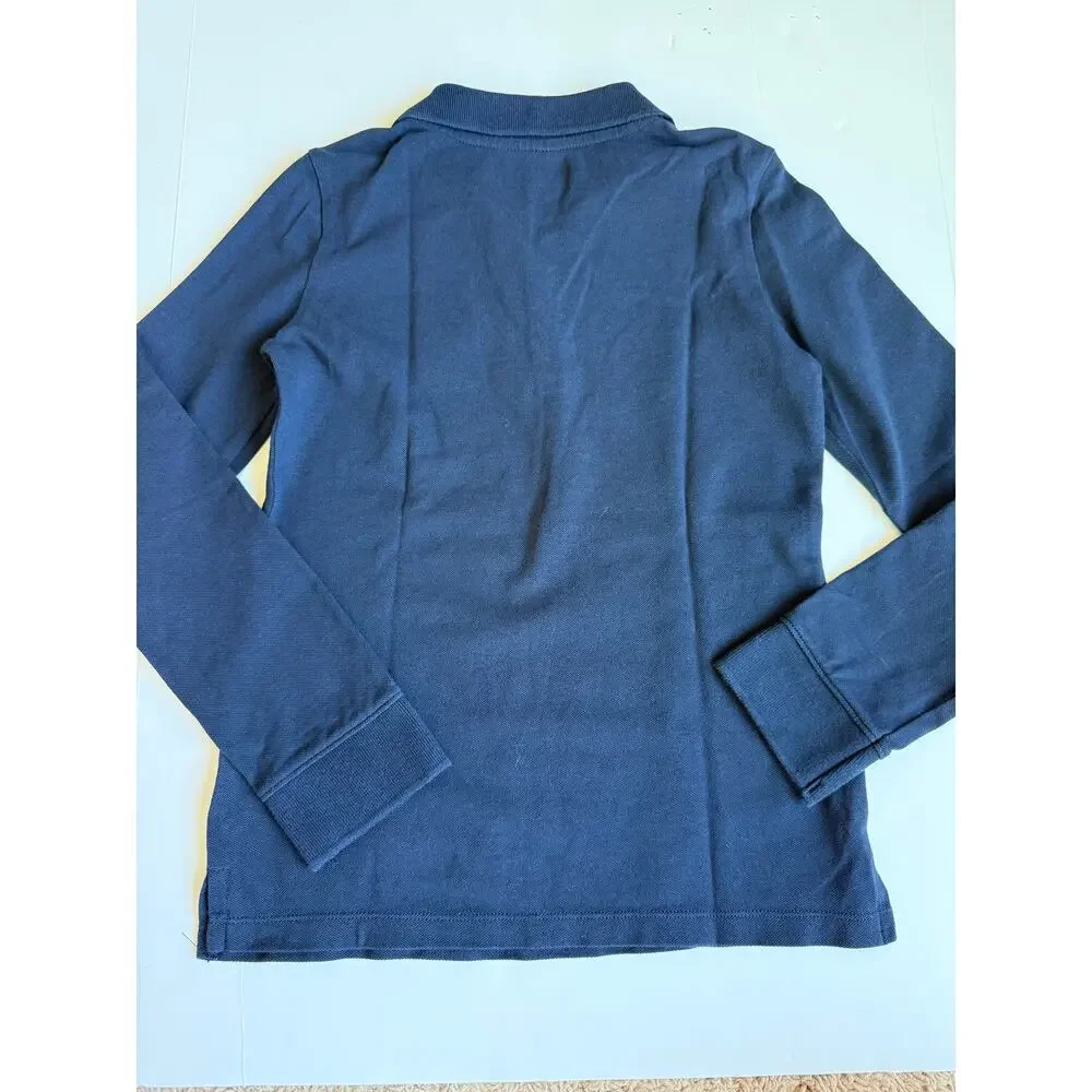Old Navy Girls Size Medium 8 Navy Blue Long Sleeve Uniform Polo Shirt Bundle